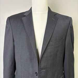Jos A Bank Traveler Collection Suit Jacket Blazer 40R Tailored Fit Charcoal Wool